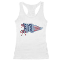 4th Grade Teacher Pennant US Flag Back to School Racerback Tank Top