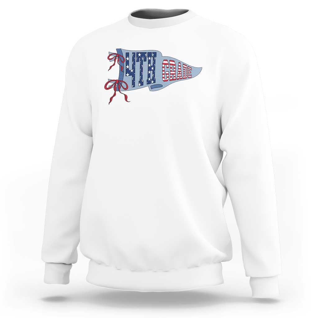 4th Grade Teacher Pennant US Flag Back to School Sweatshirt