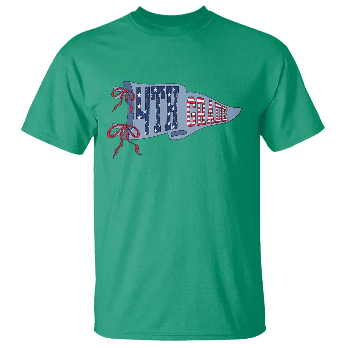 4th Grade Teacher Pennant US Flag Back to School T Shirt