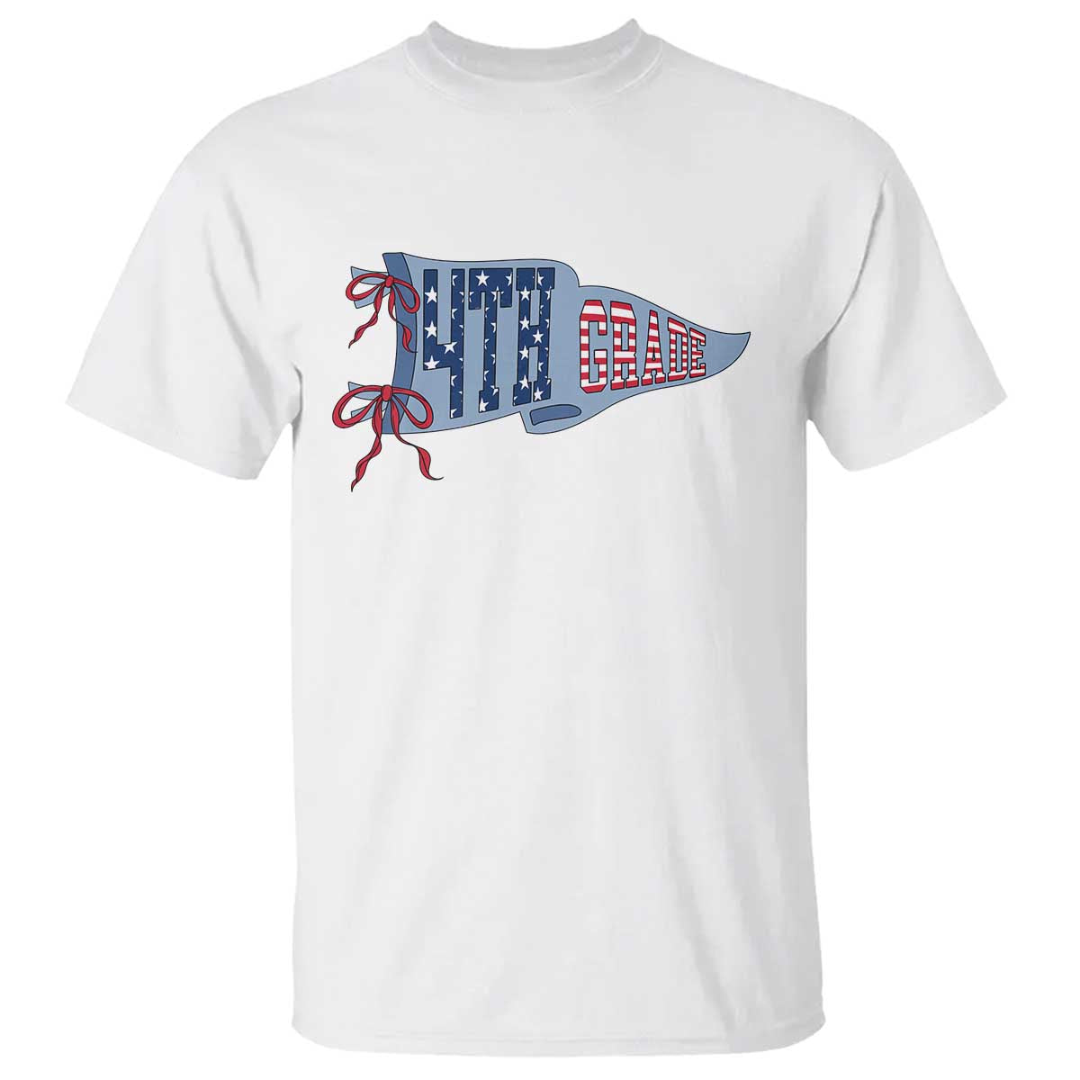 4th Grade Teacher Pennant US Flag Back to School T Shirt