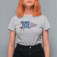 4th Grade Teacher Pennant US Flag Back to School T Shirt For Women