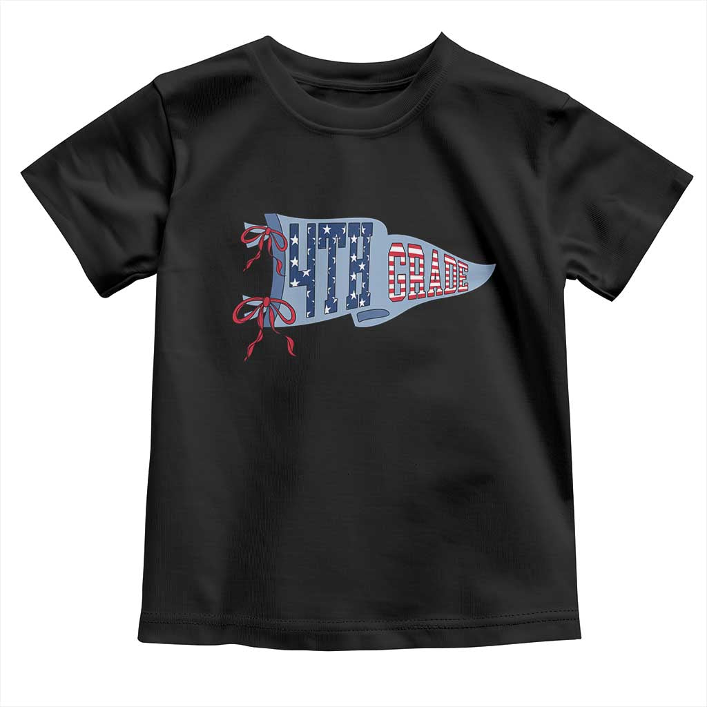 4th Grade Teacher Pennant US Flag Back to School Toddler T Shirt
