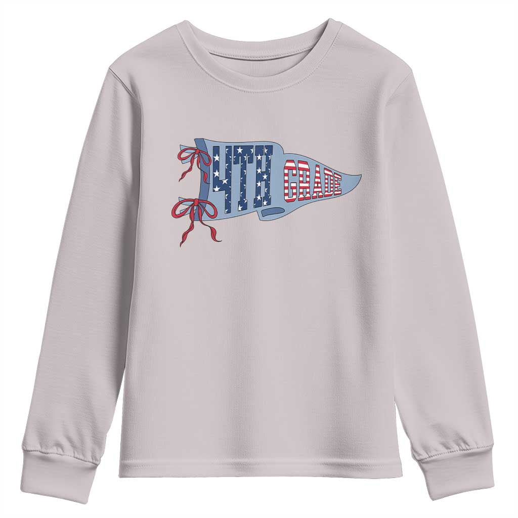 4th Grade Teacher Pennant US Flag Back to School Youth Sweatshirt