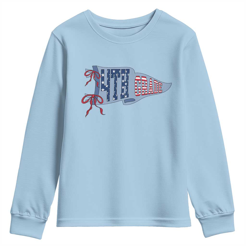 4th Grade Teacher Pennant US Flag Back to School Youth Sweatshirt