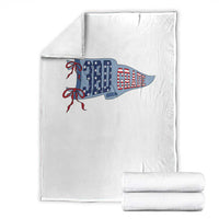 3rd Grade Teacher Pennant US Flag Back to School Throw Blanket