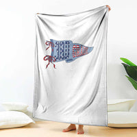 3rd Grade Teacher Pennant US Flag Back to School Throw Blanket