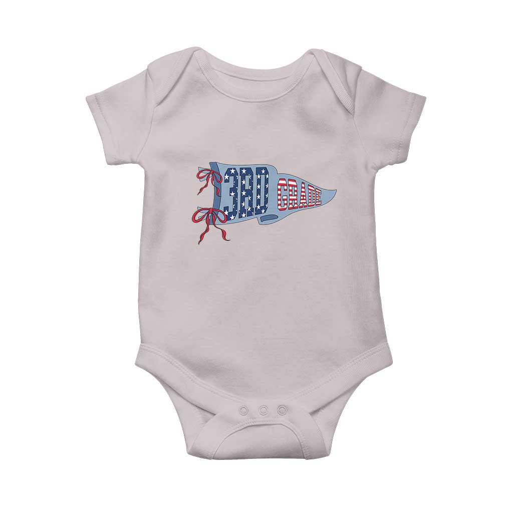 3rd Grade Teacher Pennant US Flag Back to School Baby Onesie