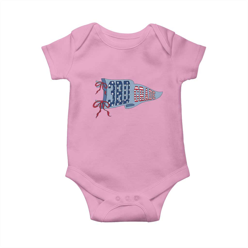 3rd Grade Teacher Pennant US Flag Back to School Baby Onesie