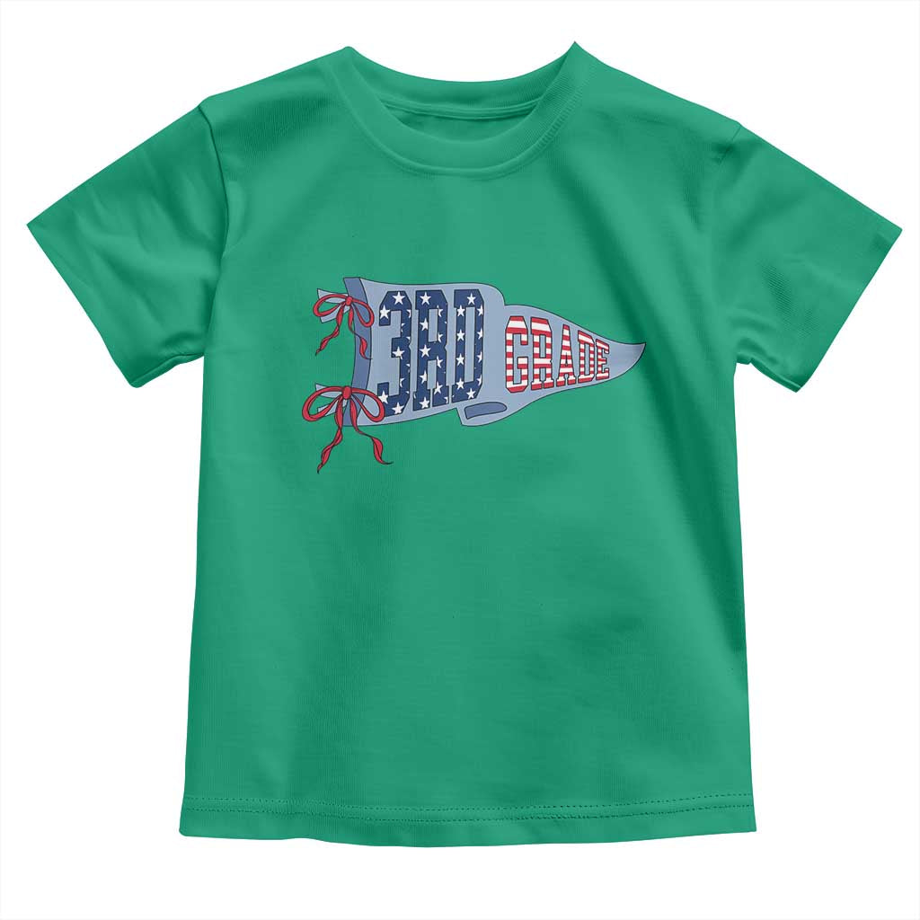 3rd Grade Teacher Pennant US Flag Back to School Toddler T Shirt