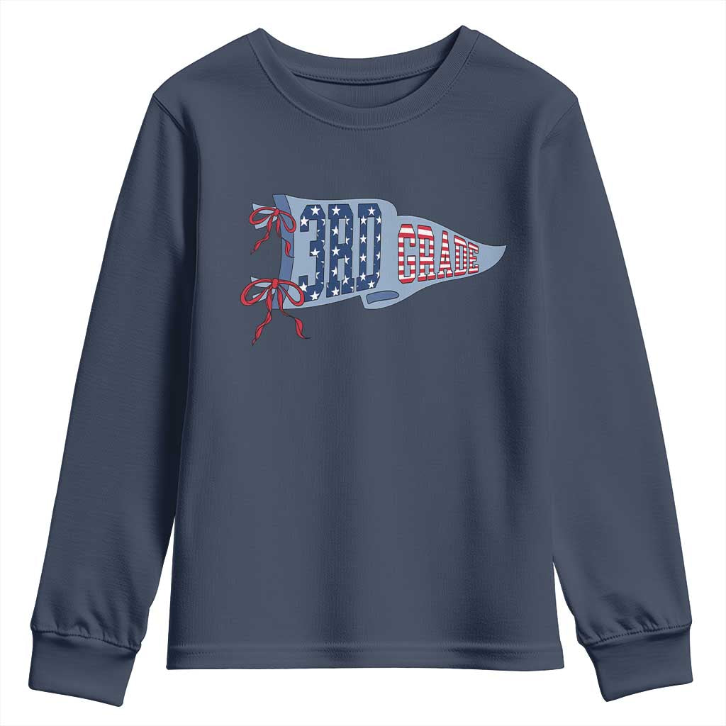 3rd Grade Teacher Pennant US Flag Back to School Youth Sweatshirt