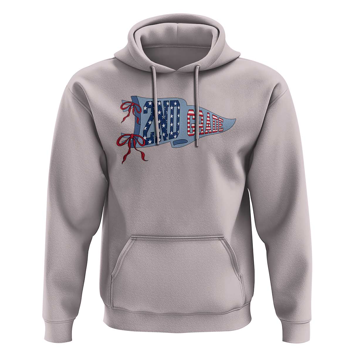 2nd Grade Teacher Pennant US Flag Back to School Hoodie