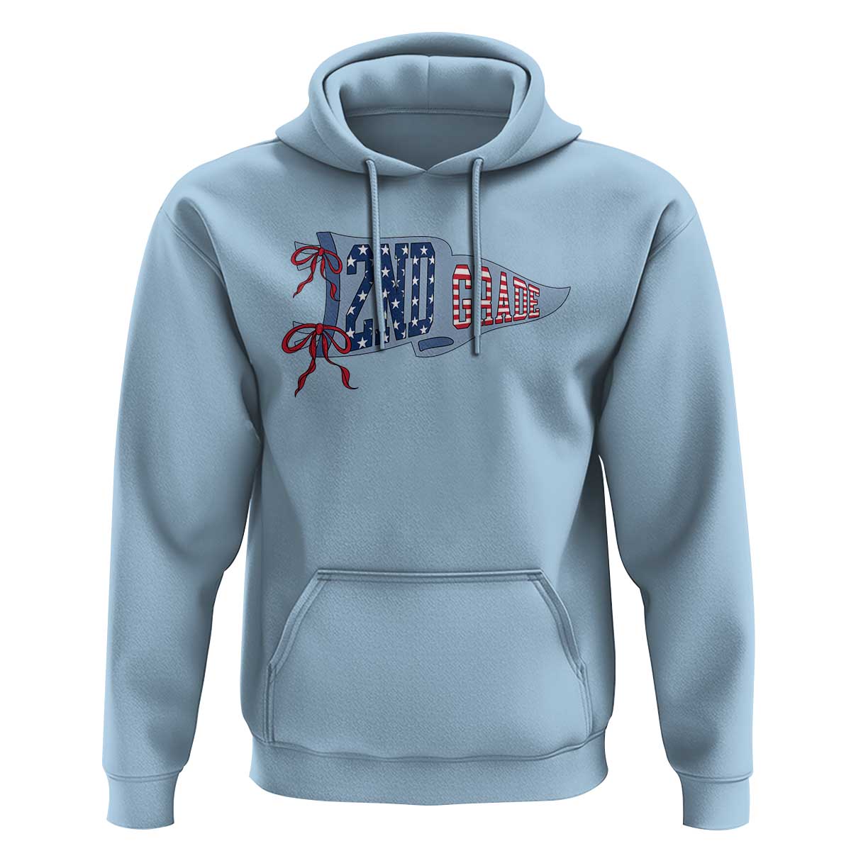 2nd Grade Teacher Pennant US Flag Back to School Hoodie