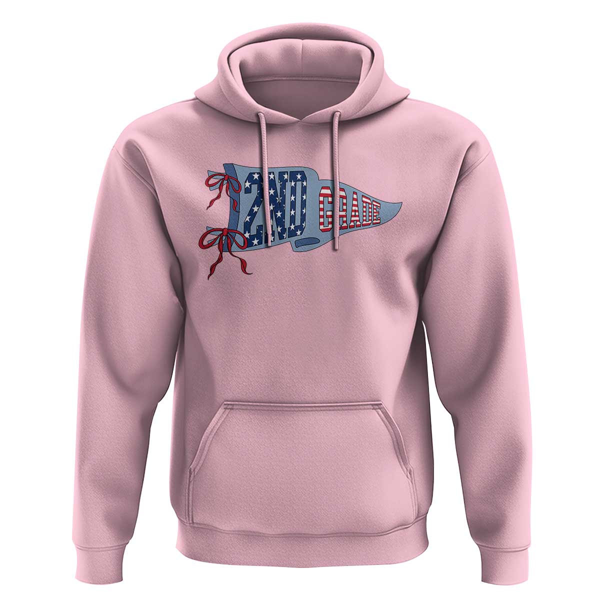 2nd Grade Teacher Pennant US Flag Back to School Hoodie