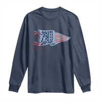2nd Grade Teacher Pennant US Flag Back to School Long Sleeve Shirt