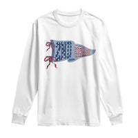 2nd Grade Teacher Pennant US Flag Back to School Long Sleeve Shirt