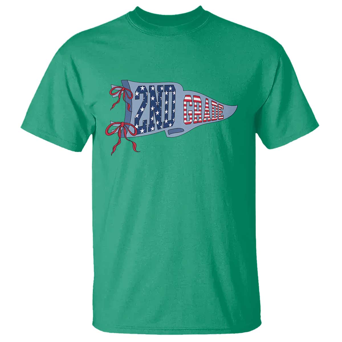 2nd Grade Teacher Pennant US Flag Back to School T Shirt