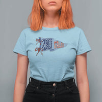 2nd Grade Teacher Pennant US Flag Back to School T Shirt For Women
