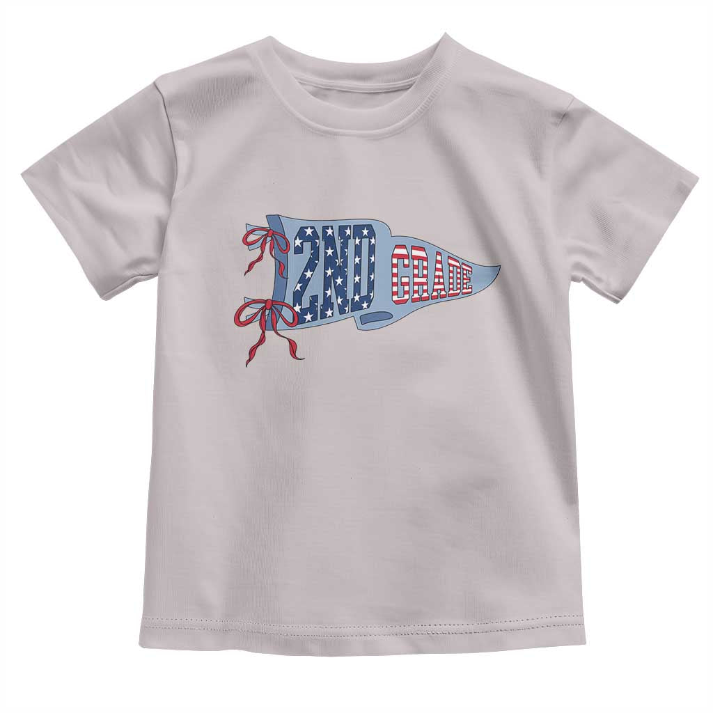 2nd Grade Teacher Pennant US Flag Back to School Toddler T Shirt