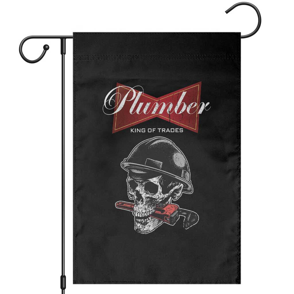Plumber Plumbing Skull Garden Flag King Of Trades - Wonder Print Shop