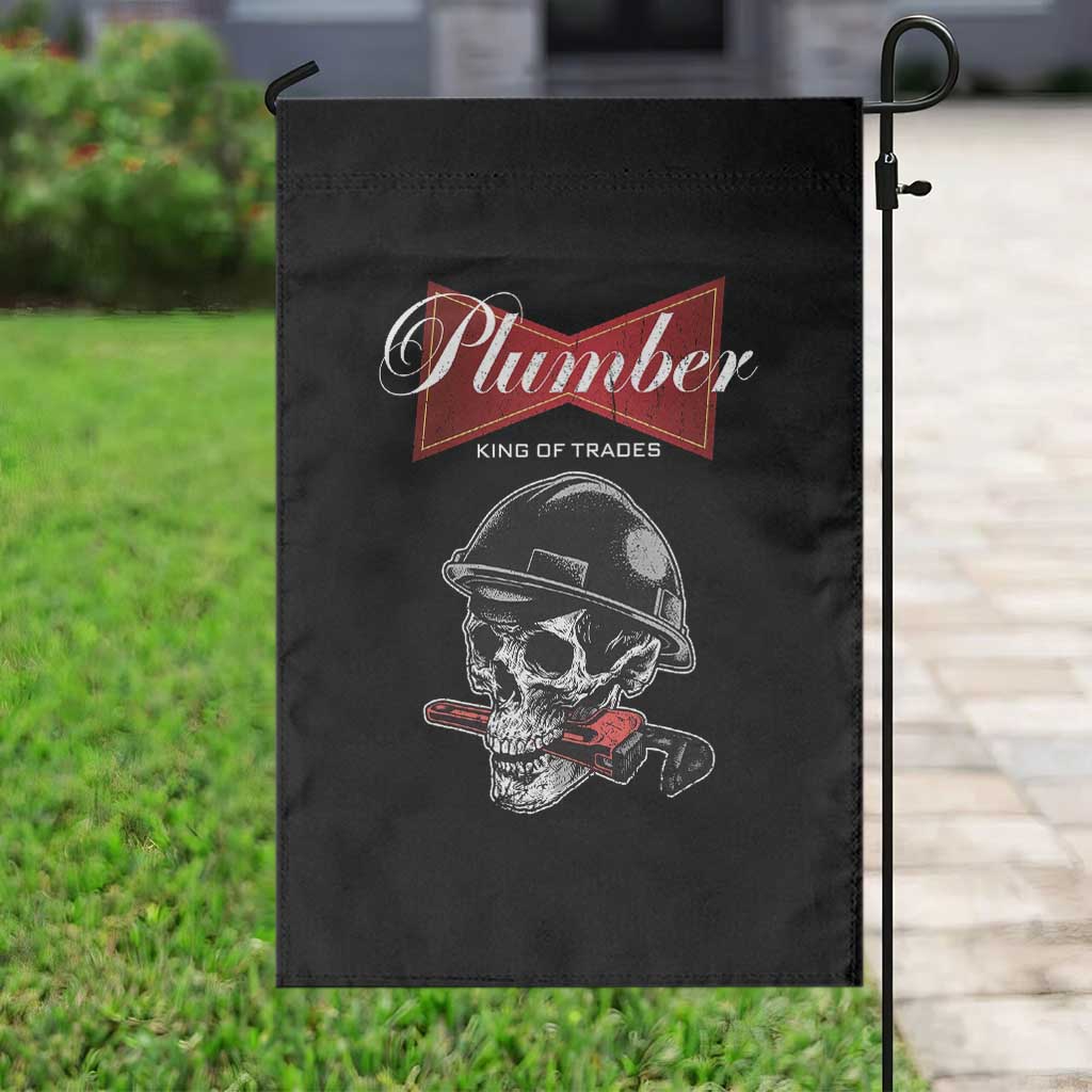Plumber Plumbing Skull Garden Flag King Of Trades - Wonder Print Shop