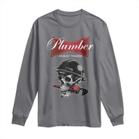 Plumber Plumbing Skull Long Sleeve Shirt King Of Trades - Wonder Print Shop