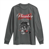Plumber Plumbing Skull Long Sleeve Shirt King Of Trades - Wonder Print Shop