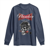 Plumber Plumbing Skull Long Sleeve Shirt King Of Trades - Wonder Print Shop