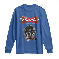 Plumber Plumbing Skull Long Sleeve Shirt King Of Trades - Wonder Print Shop
