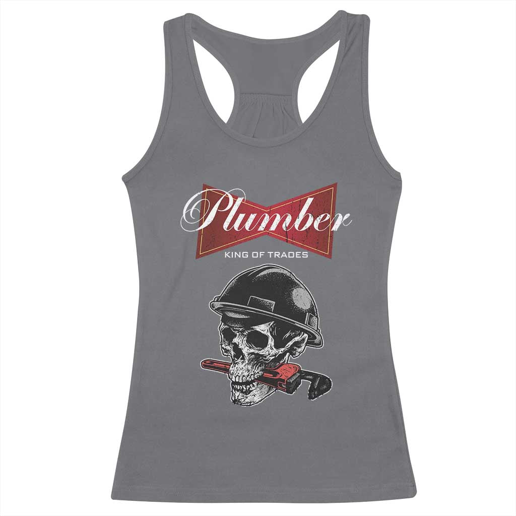 Plumber Plumbing Skull Racerback Tank Top King Of Trades - Wonder Print Shop