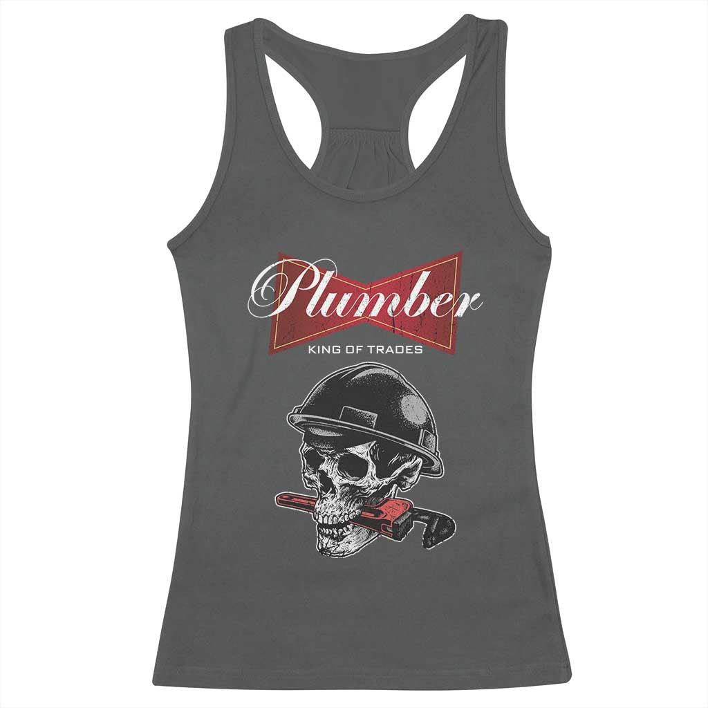 Plumber Plumbing Skull Racerback Tank Top King Of Trades - Wonder Print Shop