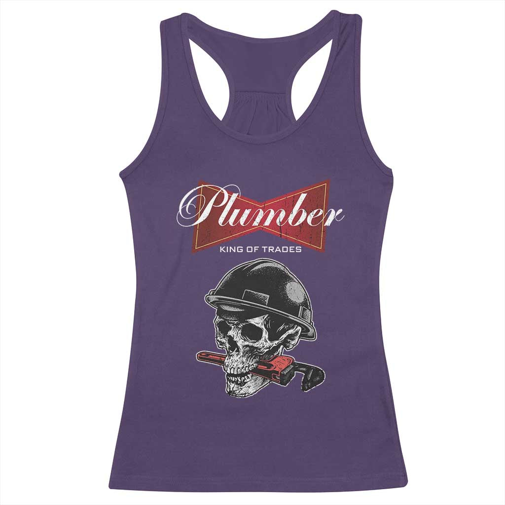 Plumber Plumbing Skull Racerback Tank Top King Of Trades - Wonder Print Shop
