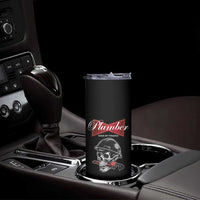 Plumber Plumbing Skull Skinny Tumbler King Of Trades