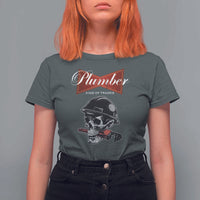 Plumber Plumbing Skull T Shirt For Women King Of Trades - Wonder Print Shop