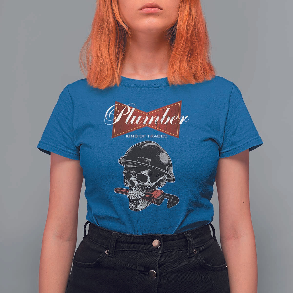 Plumber Plumbing Skull T Shirt For Women King Of Trades - Wonder Print Shop