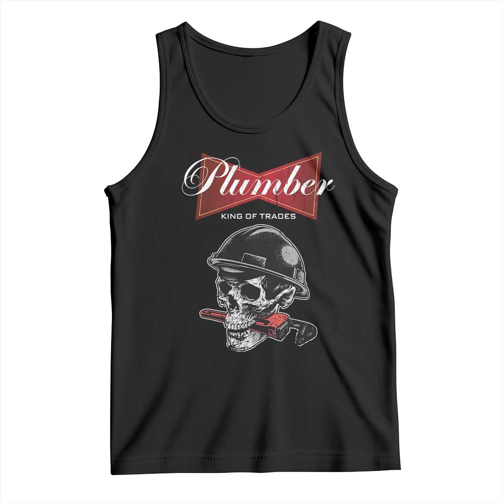 Plumber Plumbing Skull Tank Top King Of Trades - Wonder Print Shop