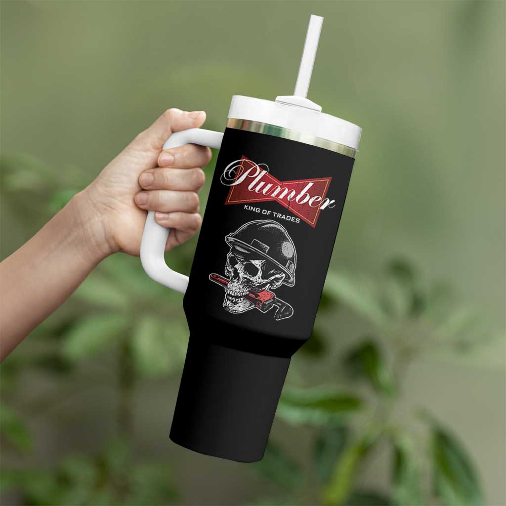 Plumber Plumbing Skull Tumbler With Handle King Of Trades