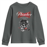 Plumber Plumbing Skull Youth Sweatshirt King Of Trades - Wonder Print Shop