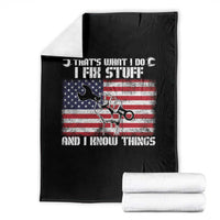 Patriotic Mechanic American Flag Car Repairman Throw Blanket - Wonder Print Shop