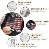 Patriotic Mechanic American Flag Car Repairman Throw Blanket - Wonder Print Shop