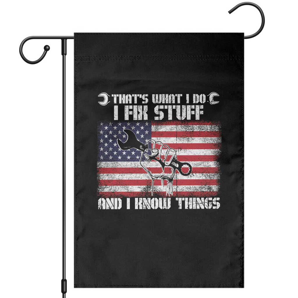Patriotic Mechanic American Flag Car Repairman Garden Flag - Wonder Print Shop