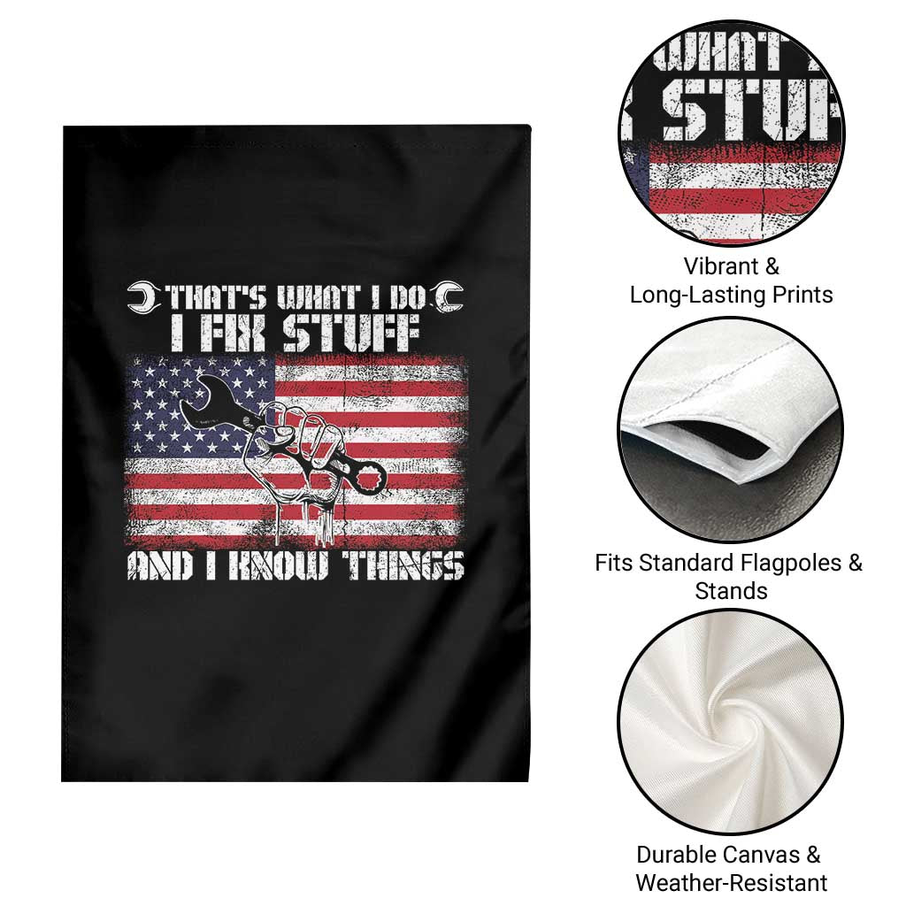 Patriotic Mechanic American Flag Car Repairman Garden Flag - Wonder Print Shop