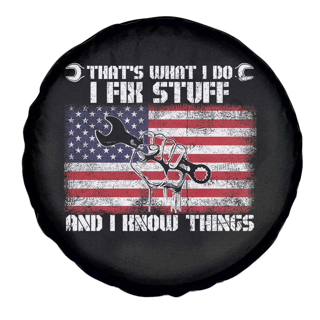 Patriotic Mechanic American Flag Car Repairman Spare Tire Cover - Wonder Print Shop