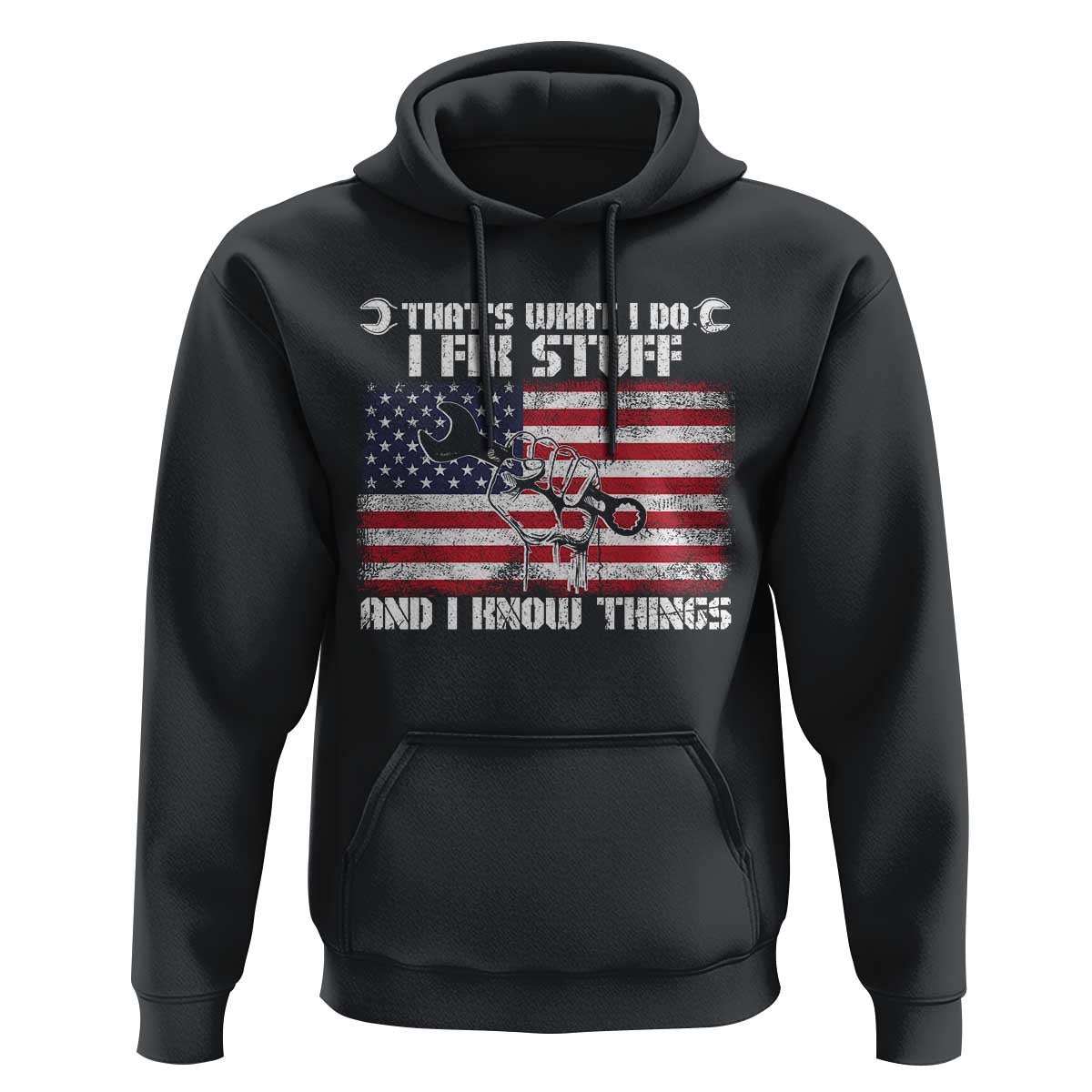 Patriotic Mechanic American Flag Car Repairman Hoodie - Wonder Print Shop