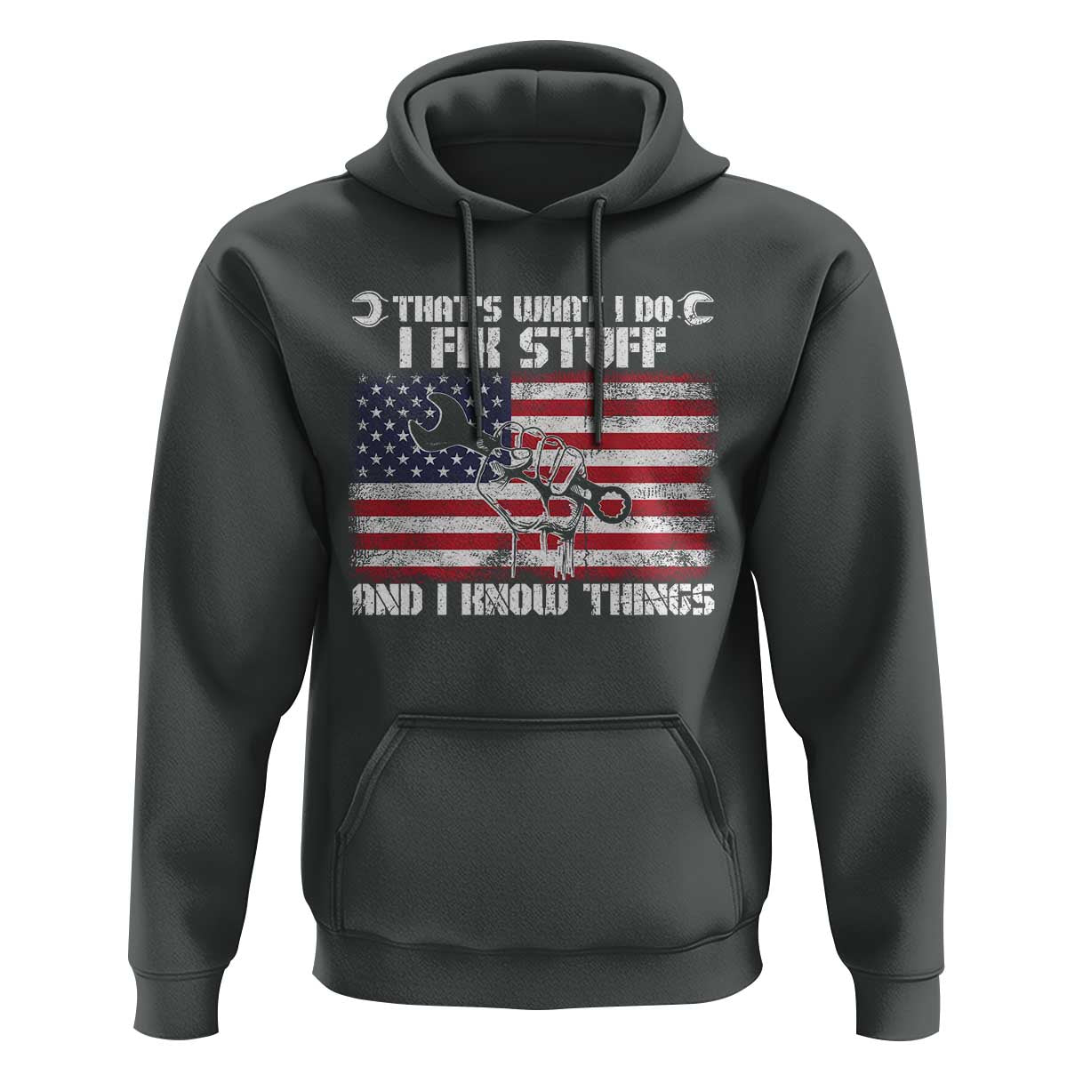 Patriotic Mechanic American Flag Car Repairman Hoodie - Wonder Print Shop