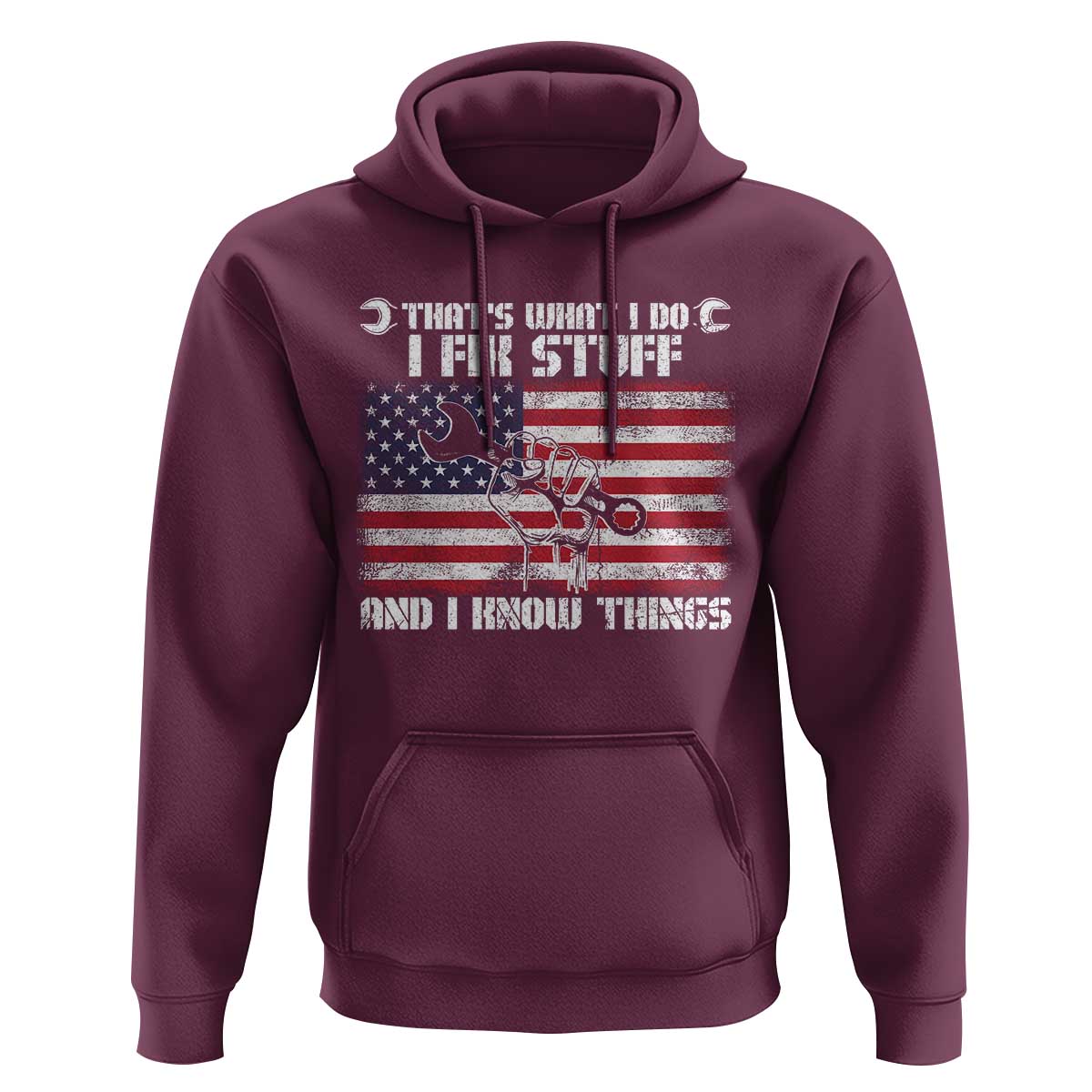 Patriotic Mechanic American Flag Car Repairman Hoodie - Wonder Print Shop
