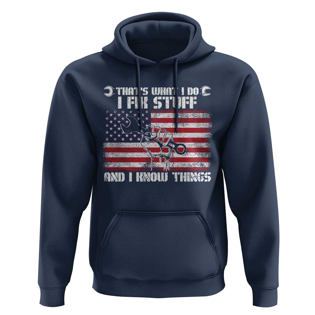 Patriotic Mechanic American Flag Car Repairman Hoodie - Wonder Print Shop