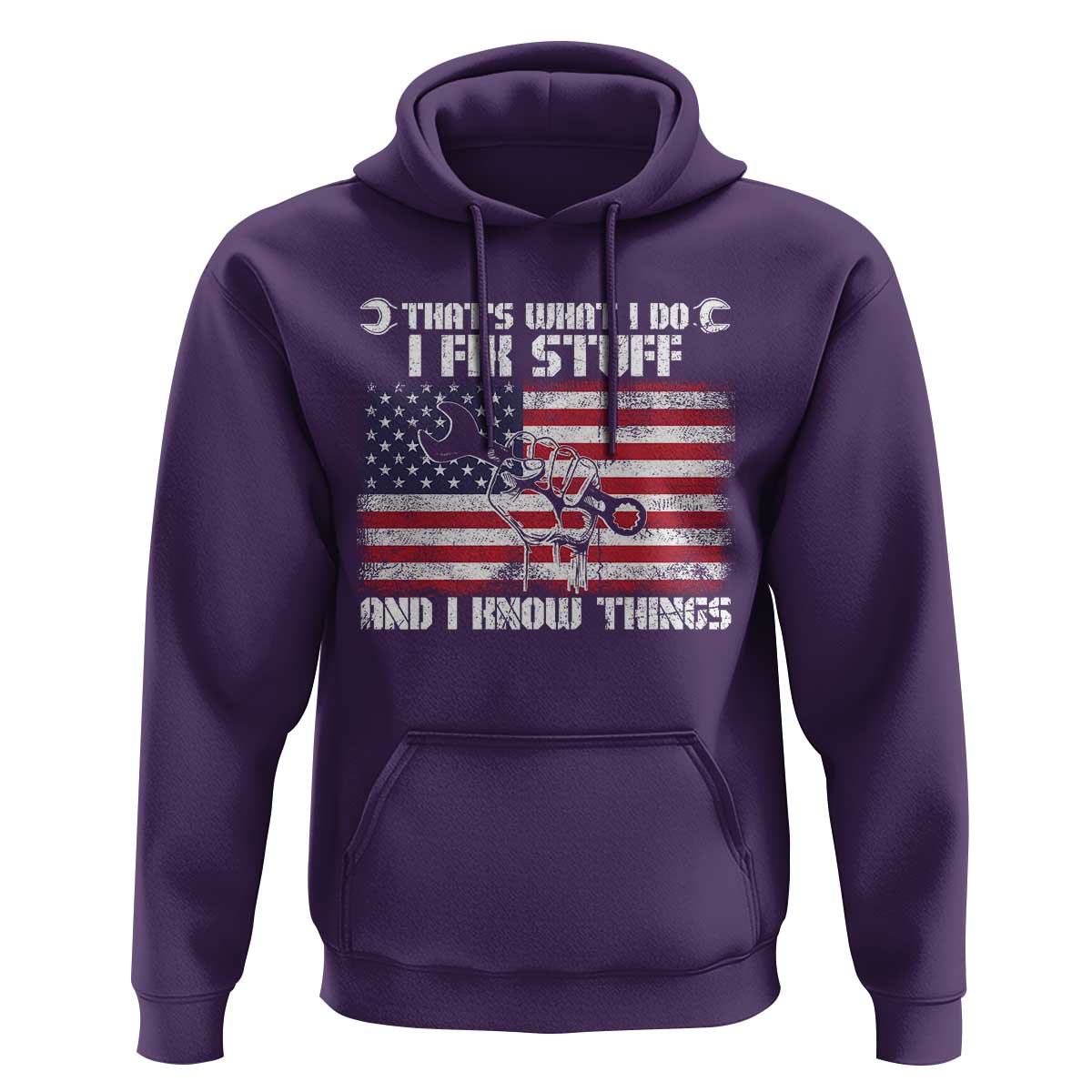 Patriotic Mechanic American Flag Car Repairman Hoodie - Wonder Print Shop