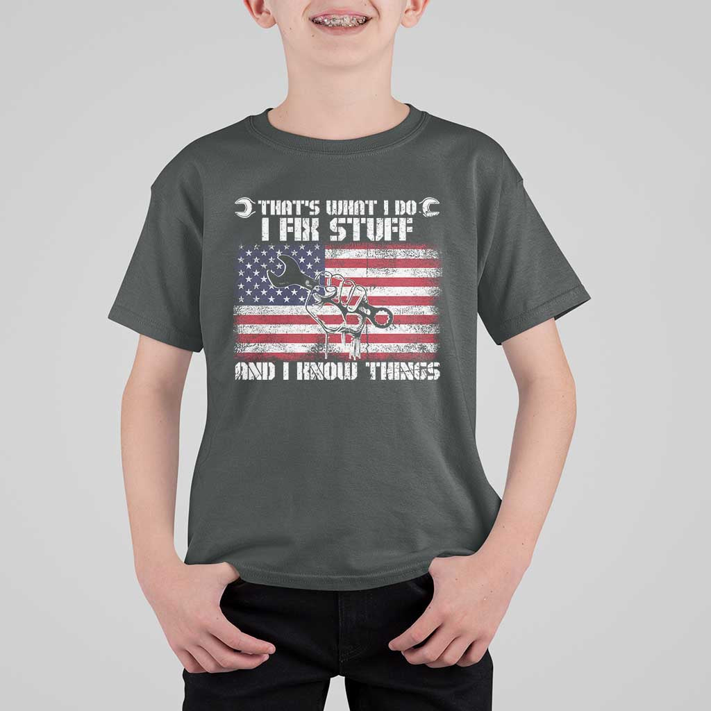 Patriotic Mechanic American Flag Car Repairman T Shirt For Kid - Wonder Print Shop