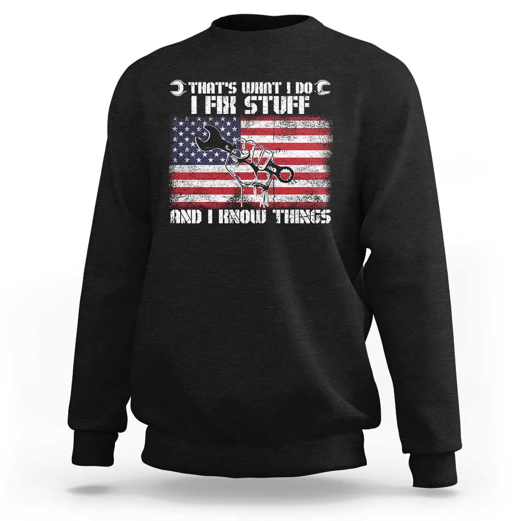 Patriotic Mechanic American Flag Car Repairman Sweatshirt - Wonder Print Shop