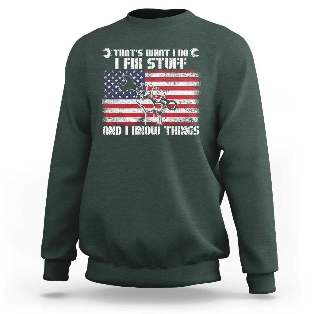 Patriotic Mechanic American Flag Car Repairman Sweatshirt - Wonder Print Shop
